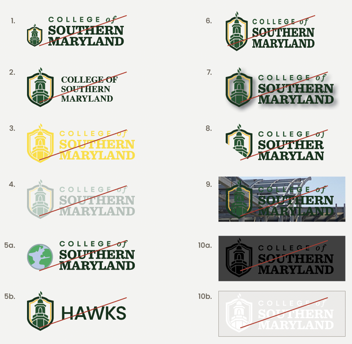 examples of incorrect use of the logo