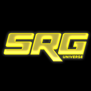 Logo for SRG Universe featuring bold, glowing yellow text against a black background.